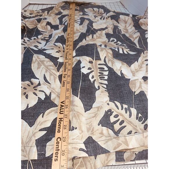 XXL Panama Jack Hawaiian Black Beige Reverse Print Shirt Leaves Floral Aloha EUC - Picture 16 of 16